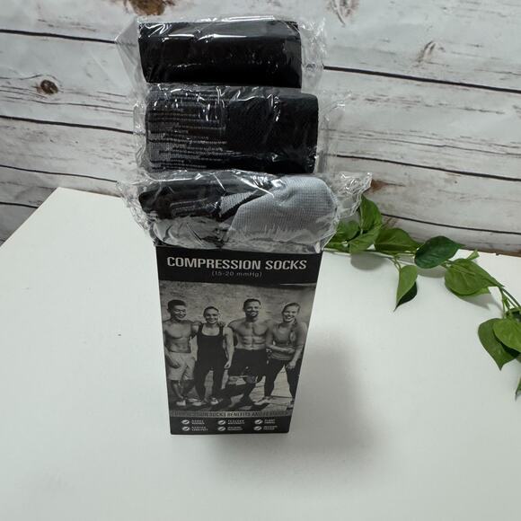 CHARMKING Sport Compression Socks Unisex Circulation 3 Pairs 15-20 mmHg L/XL - Picture 13 of 13